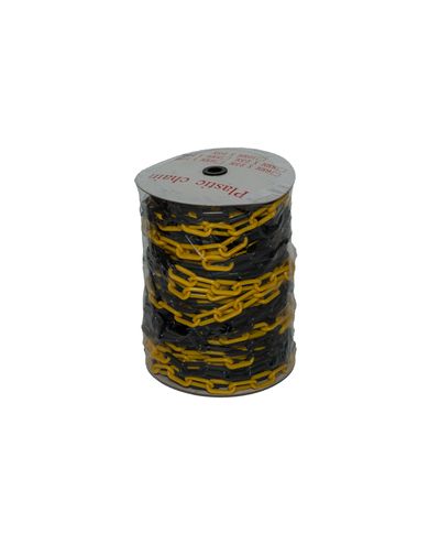 8 mm plastikkæde (gul/sort) - 50 m 8 mm plastikkæde (gul/sort) - 50 m