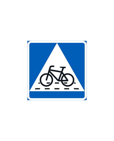 B7 Vigepligt ved cykelfelt, venstre, aluminium (R2-film / ELY-beslag)