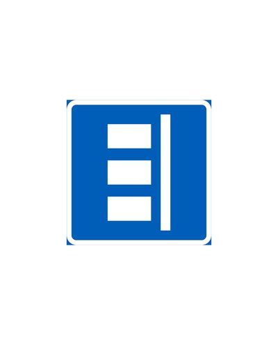 E4.1 Køretøjspositionering i parkeringsbås, aluminium (R1-film / ELY-beslag)